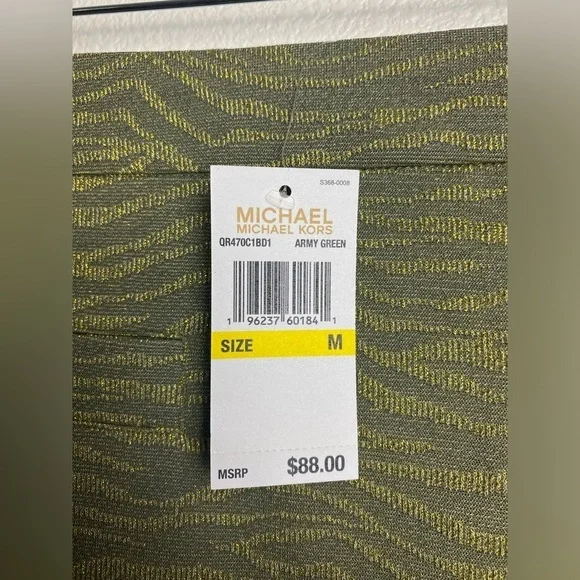 Michael Kors Army Green Shimmer Pencil Skirt, Medium, New - Picture 4 of 9